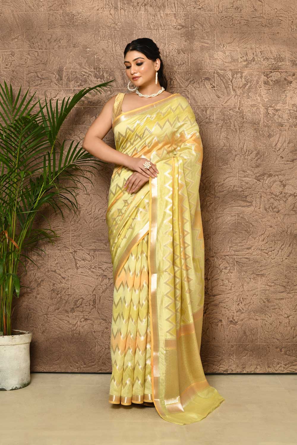 Rangkat Pure Katan Chiniya Silk Banarasi Handloom Saree