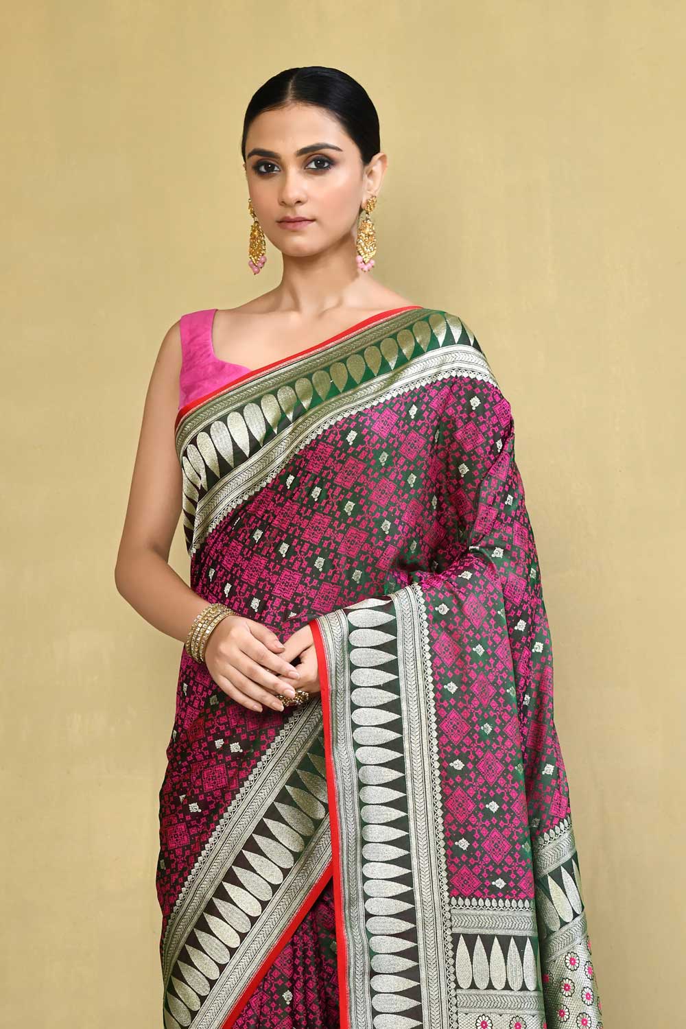 Banarasi Saree With Handowoven Border Banarasi Saree With Handowoven Border