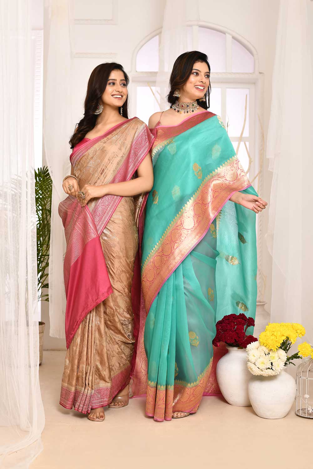 Sea Green kora organza Silk Saree With Blouse Sea Green kora organza Silk Saree With Blouse