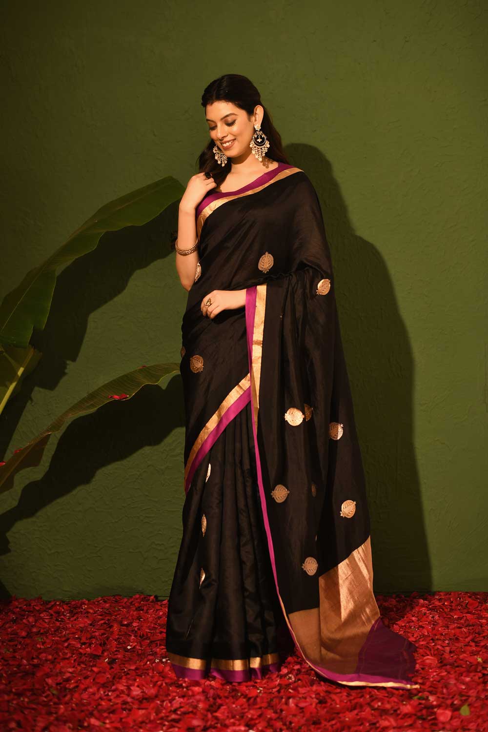 Blackpure Katan Silk Banarasi Handloom Saree Blackpure Katan Silk Banarasi Handloom Saree