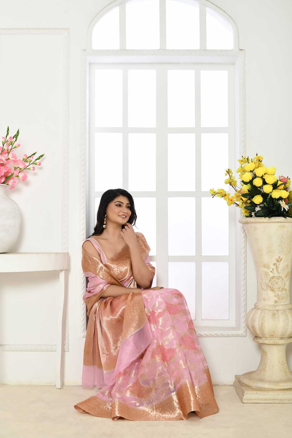 Rangkat Pure Kota Check Banarasi Handloom Saree Rangkat Pure Kota Check Banarasi Handloom Saree