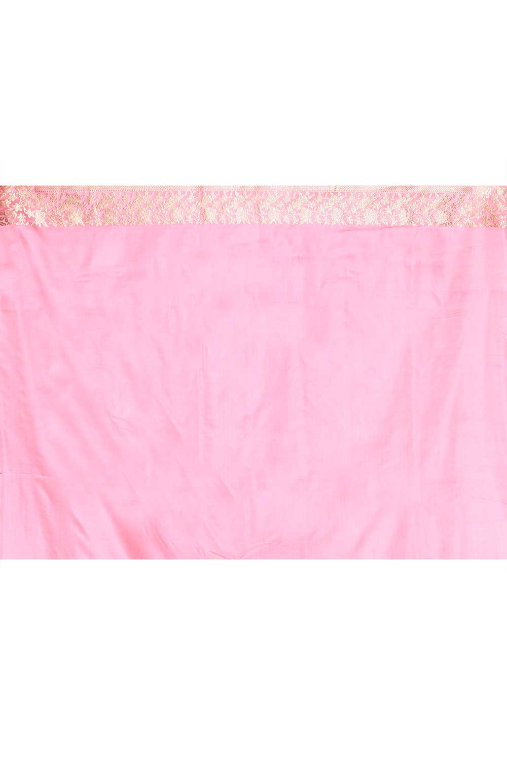 Pink Pure Katan Mushru Silk Banarasi Handloom Saree With Kadhua Border Pink Pure Katan Mushru Silk Banarasi Handloom Saree With Kadhua Border