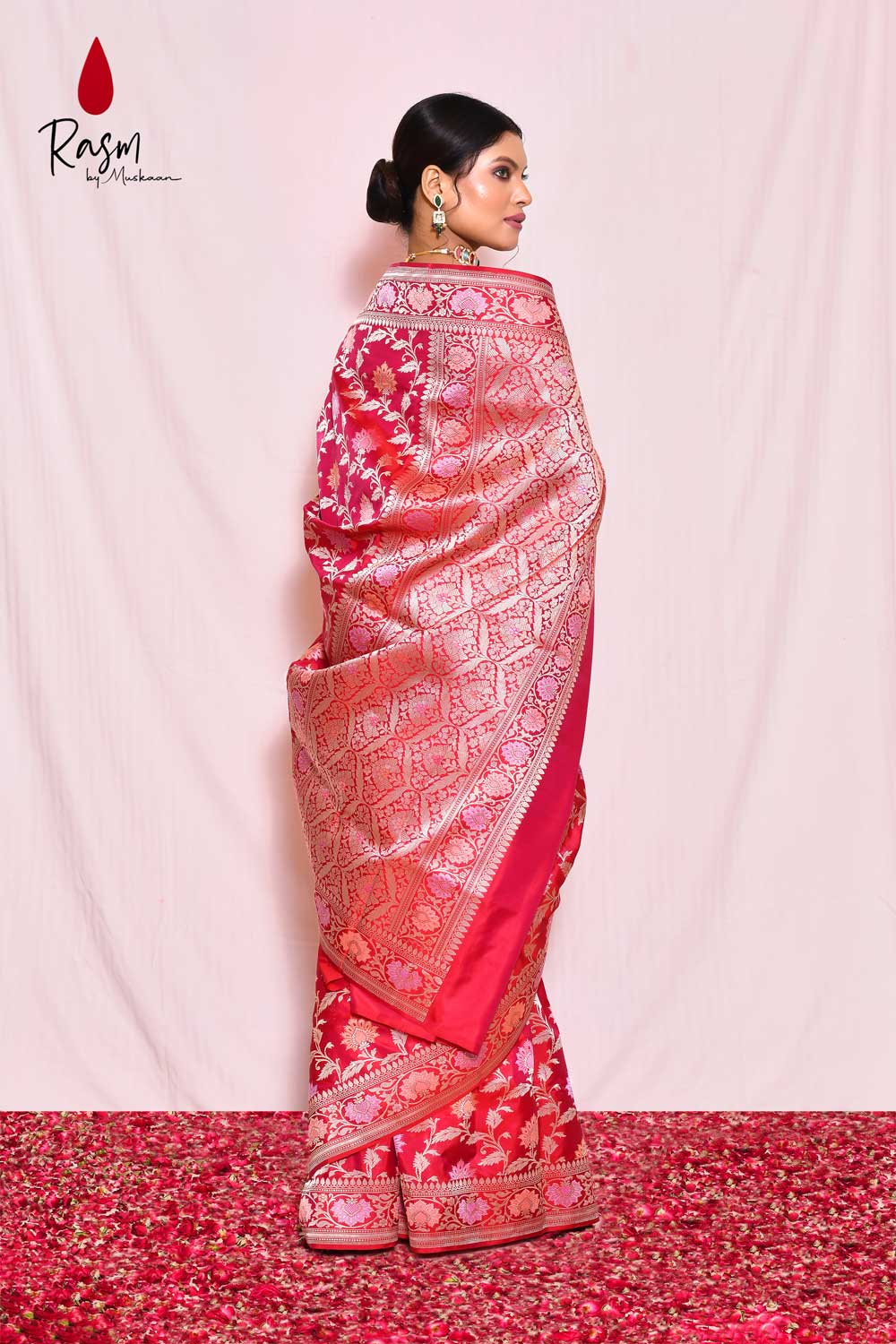 Red Pure Katan Silk Banarasi Saree Red Pure Katan Silk Banarasi Saree
