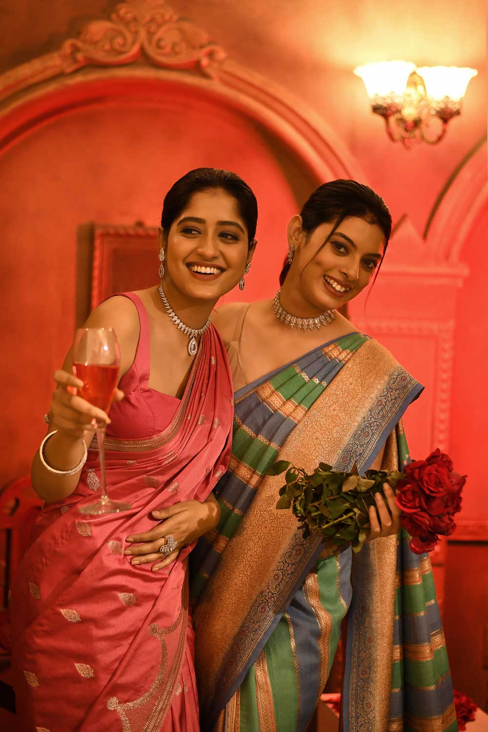 Pink Handloom Saree With Scalloped Border With Blouse Pink Handloom Saree With Scalloped Border With Blouse