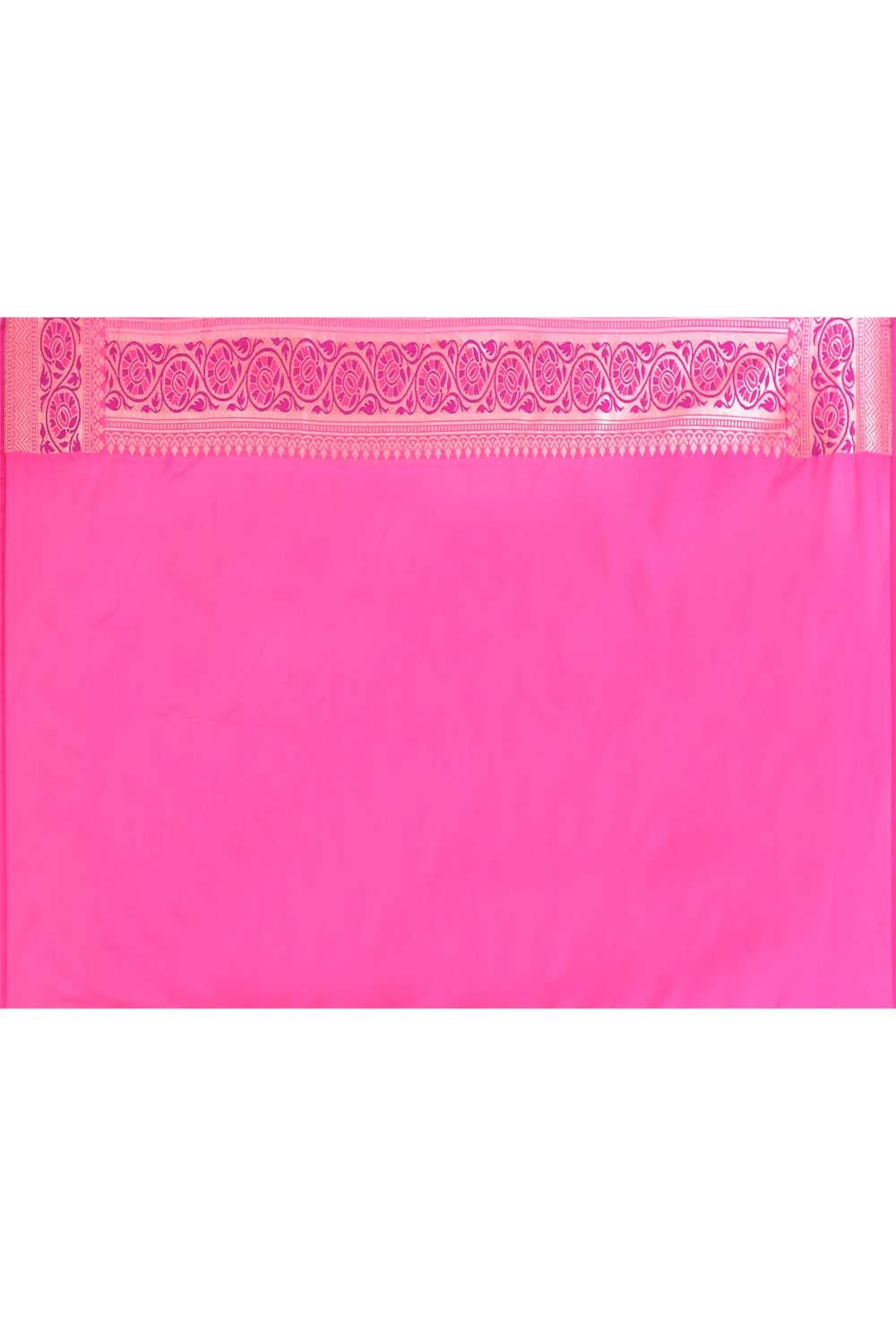 Peach- Pink Saree With Handwoven Border Peach- Pink Saree With Handwoven Border