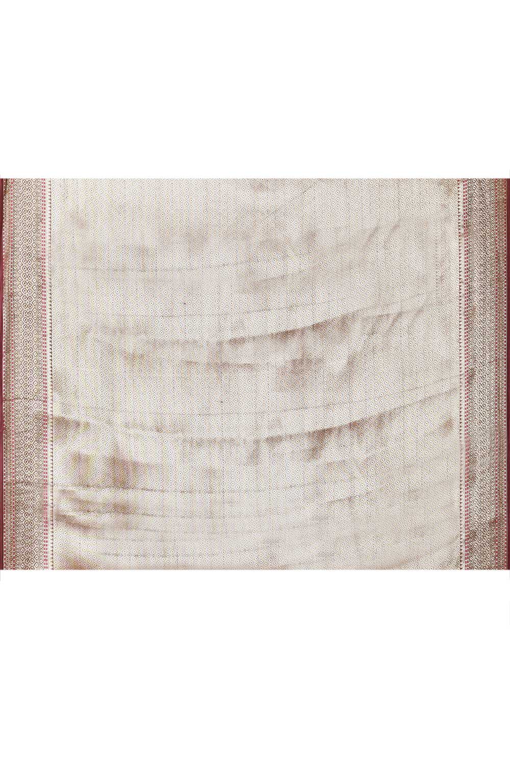 Wine Pure Katan Dupion Silk Banarasi Handloom Saree With Meena Boota And Border Wine Pure Katan Dupion Silk Banarasi Handloom Saree With Meena Boota And Border