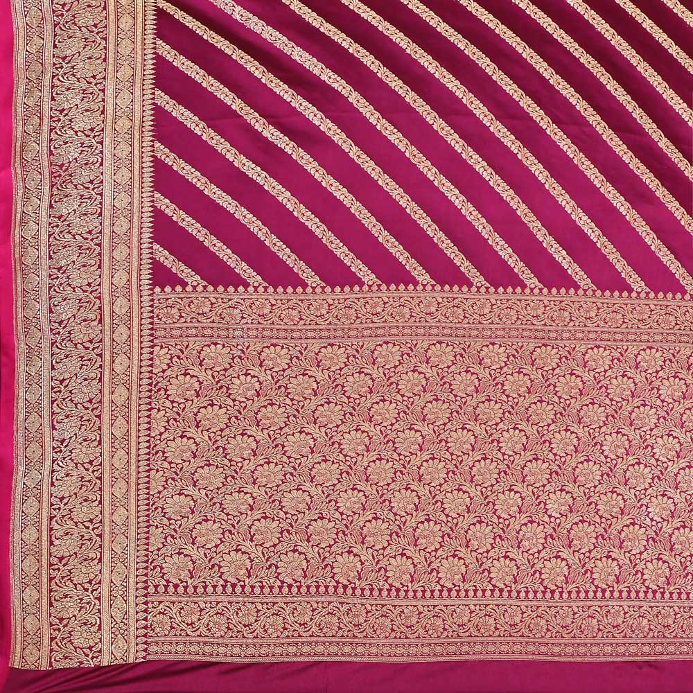 Handloom Saree With Contemporary Adda Stripe Pattern Design Handloom Saree With Contemporary Adda Stripe Pattern Design