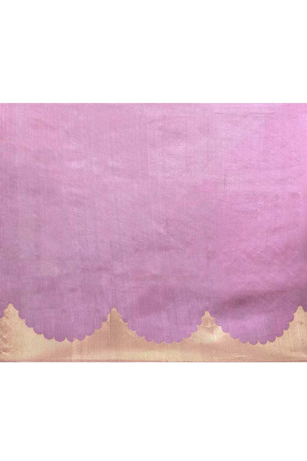 Pink Pure Katan Silk Handloom Saree With Beautiful Border Pink Pure Katan Silk Handloom Saree With Beautiful Border