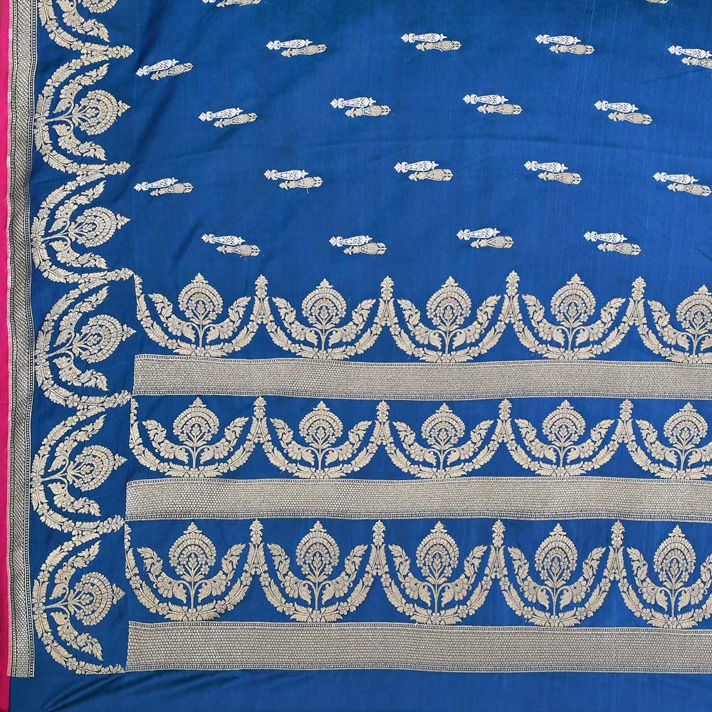 Semi katan mushru banarasi handloom saree Semi katan mushru banarasi handloom saree
