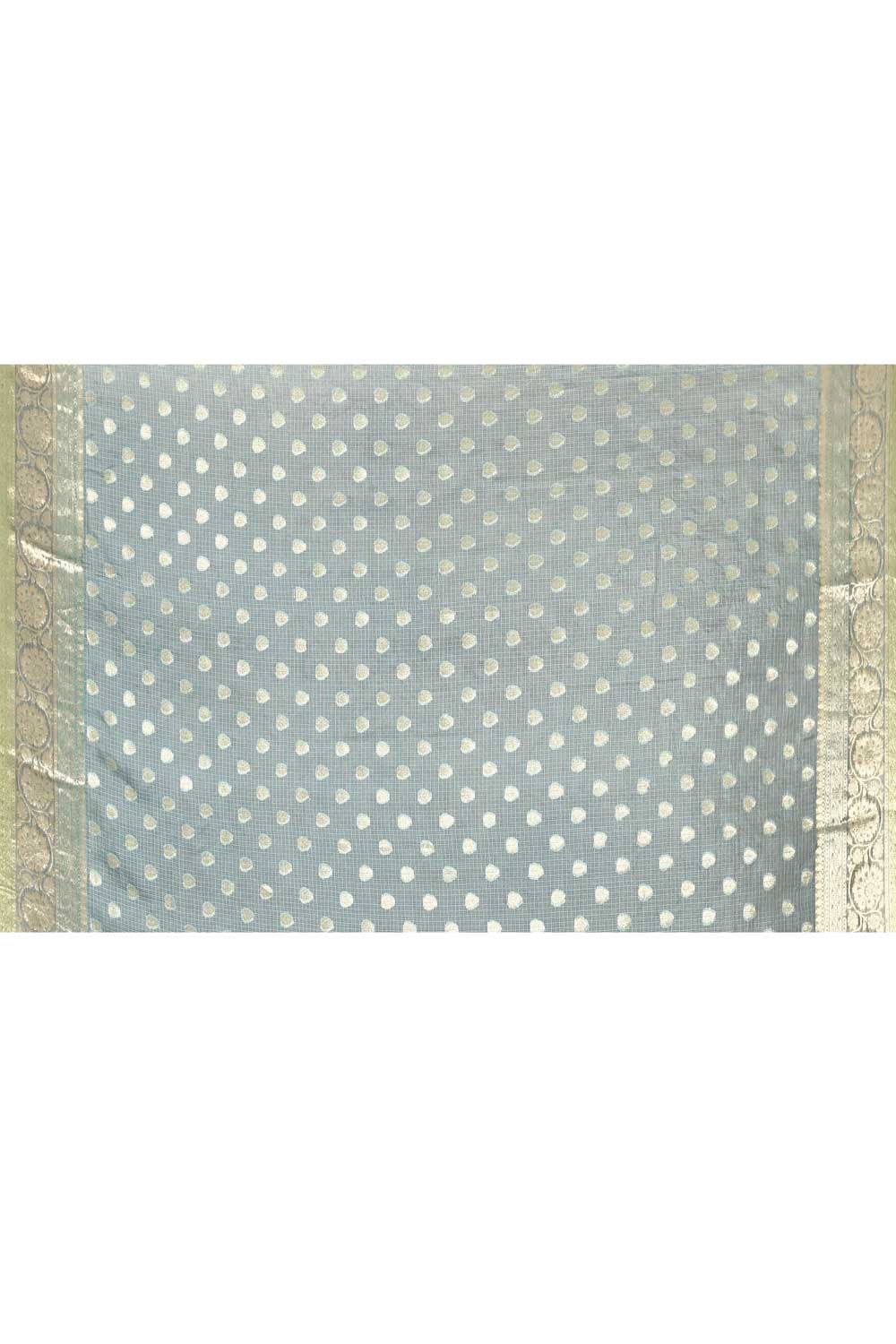 Powder Blue Pure Kota Saree With Meenakari Jaal Powder Blue Pure Kota Saree With Meenakari Jaal