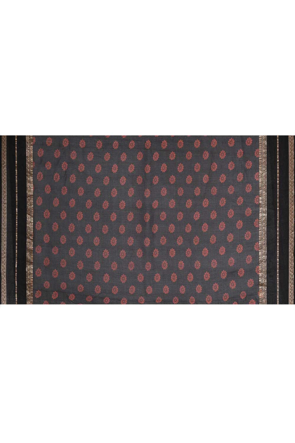 Black Kalamkari Banarasi Handloom Saree With Blouse Black Kalamkari Banarasi Handloom Saree With Blouse