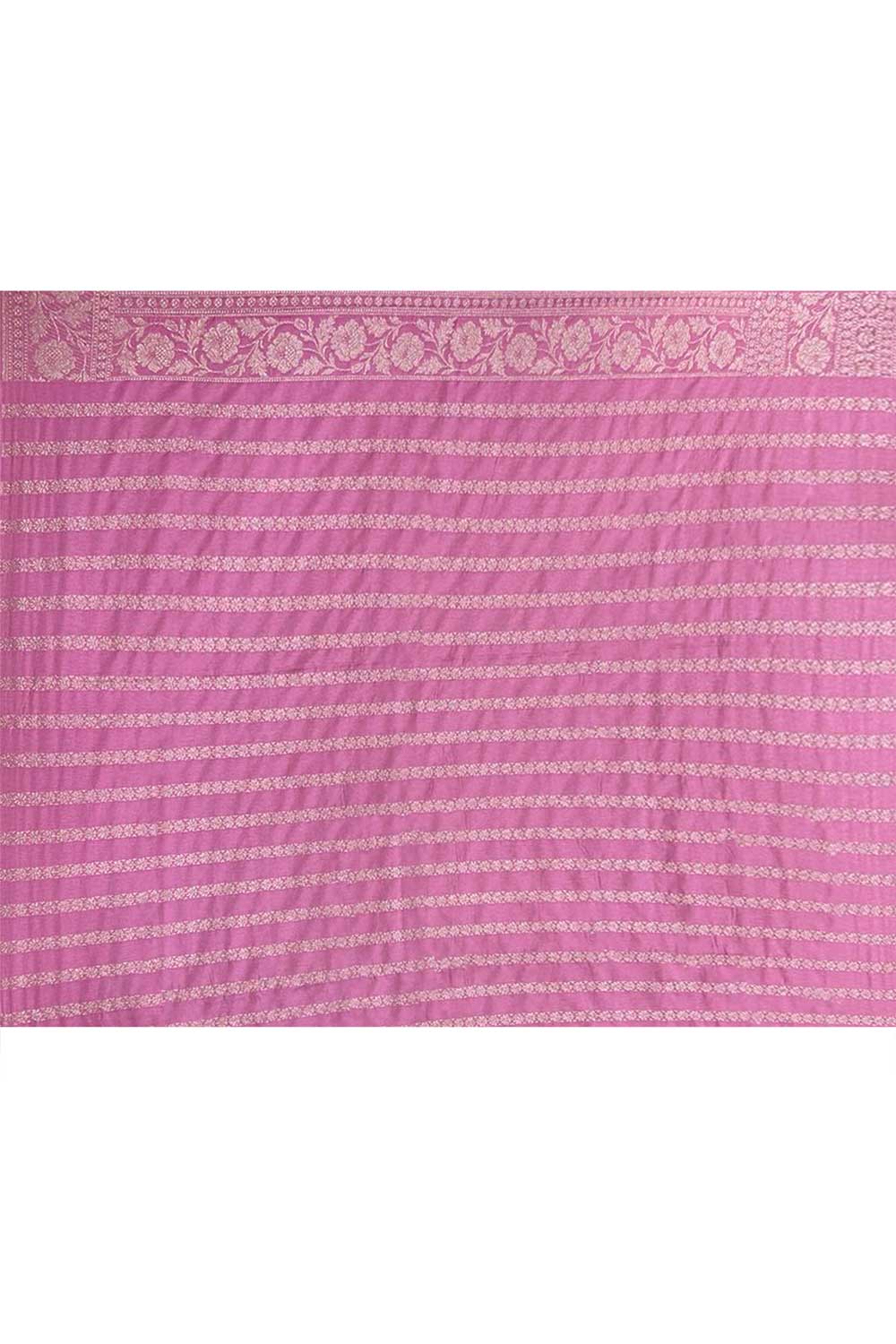 Lilac Mushru Satin Banarasi Handloom Saree With Meenakari Booti And Border Lilac Mushru Satin Banarasi Handloom Saree With Meenakari Booti And Border