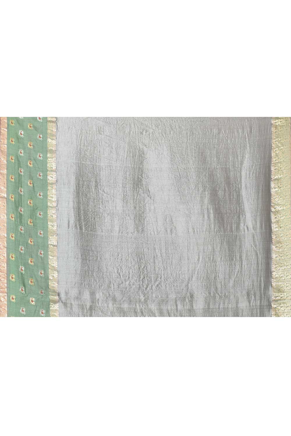 Pine Green-Grey Pure Katan Chiniya Silk Handloom Saree Pine Green-Grey Pure Katan Chiniya Silk Handloom Saree