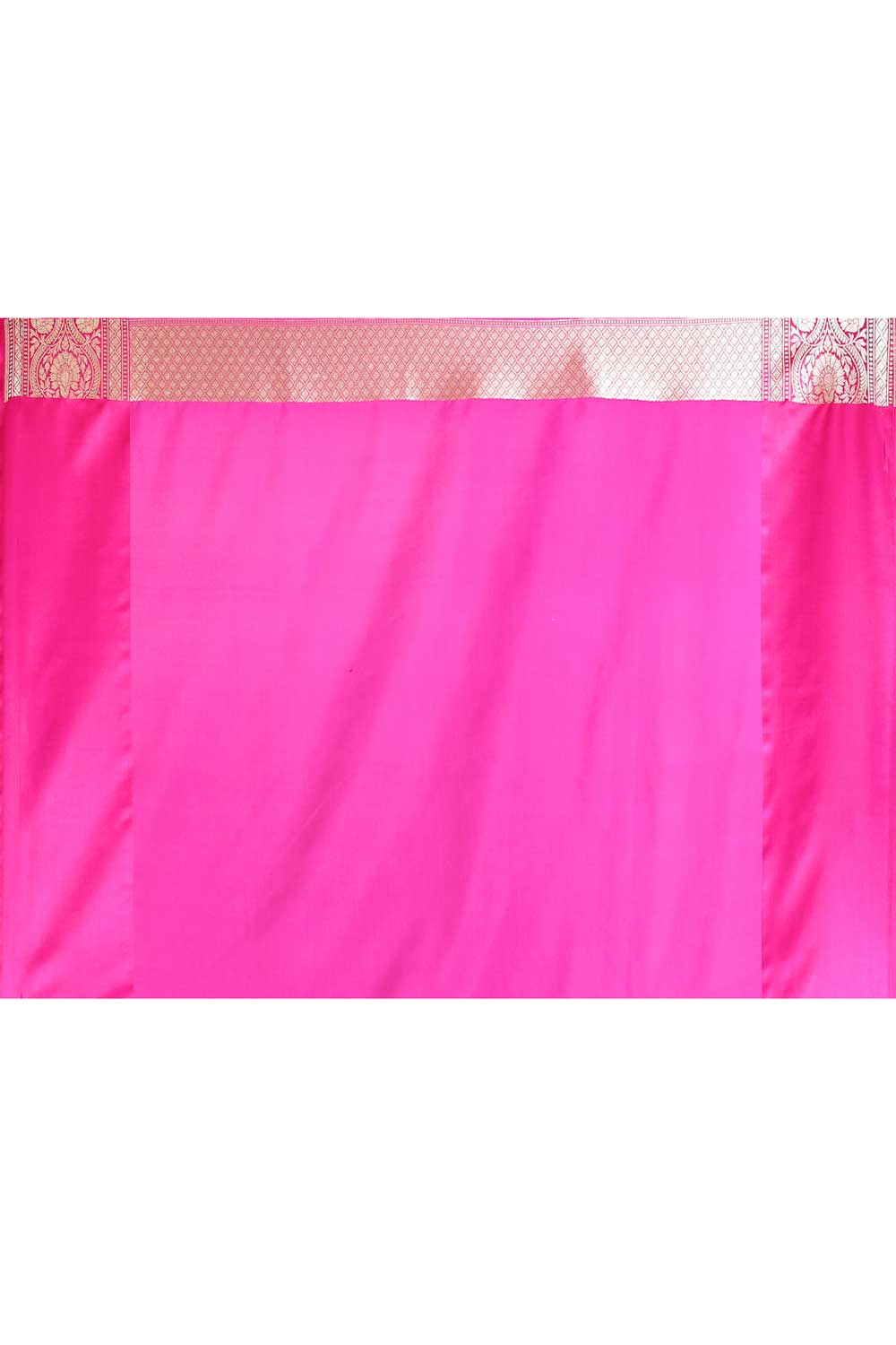 Blue And Pink Banarasi Handloom Saree With Contrast Border Blue And Pink Banarasi Handloom Saree With Contrast Border