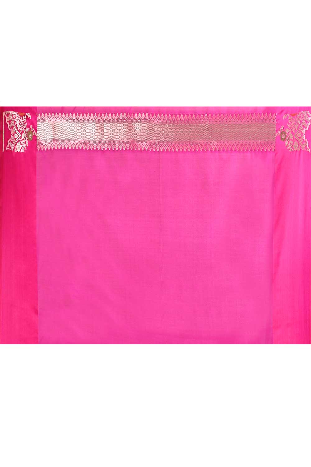 Orange- Peach Pink Banarasi Handloom saree with Contrast Meenakari Border Orange- Peach Pink Banarasi Handloom saree with Contrast Meenakari Border