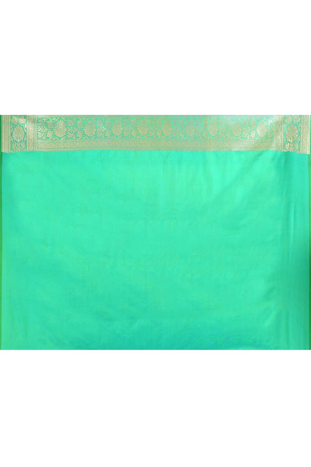 Sea Green Handloom Reshmi Tanchoi Banarasi Saree With Handwoven  Border Sea Green Handloom Reshmi Tanchoi Banarasi Saree With Handwoven  Border