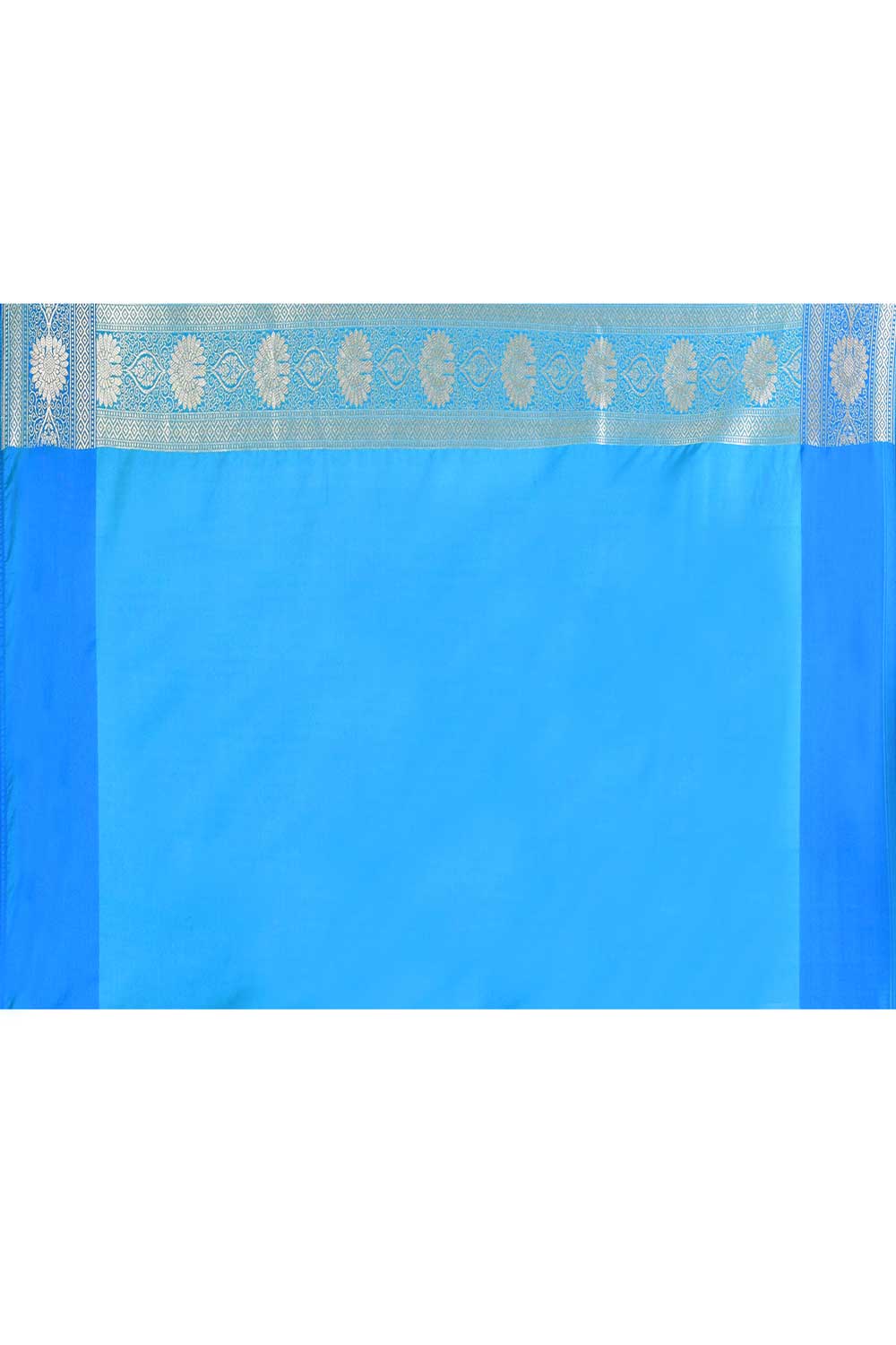 Green- Blue Banarasi Handloom Saree With Handwoven Jaal Green- Blue Banarasi Handloom Saree With Handwoven Jaal