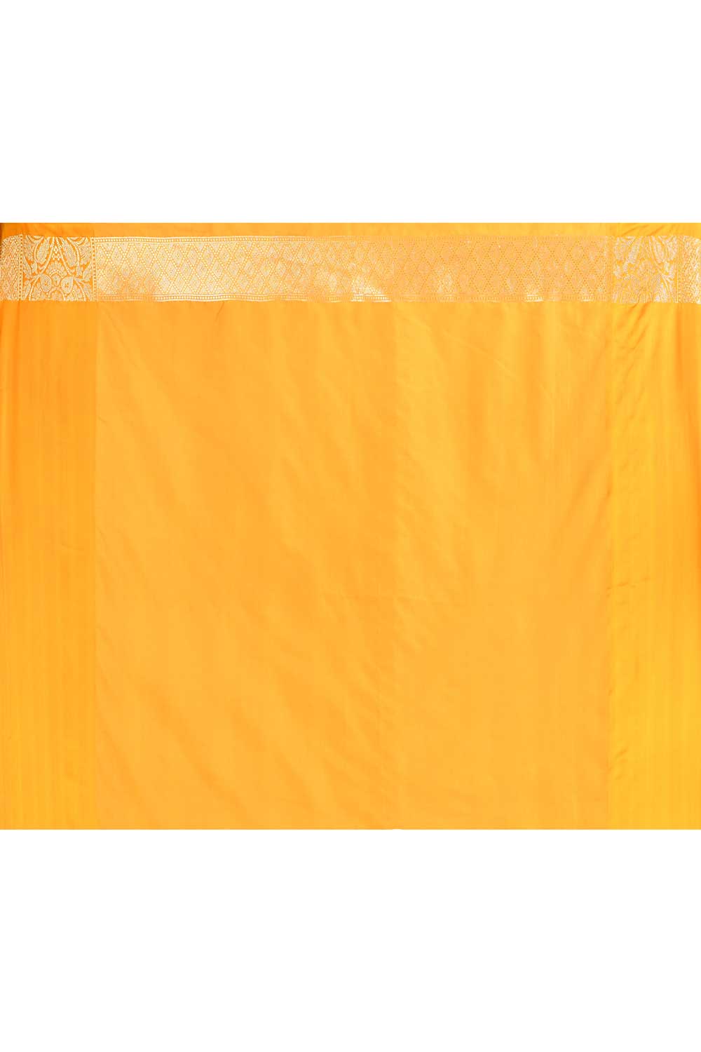 Red - Yellow Banarasi Saree With Contrast Border Red - Yellow Banarasi Saree With Contrast Border