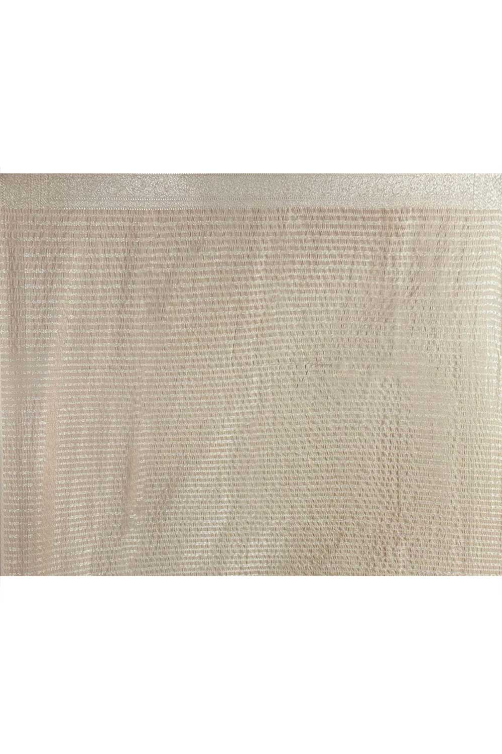 Banarasi Handloom Saree With Handwoven Silver Boota Banarasi Handloom Saree With Handwoven Silver Boota