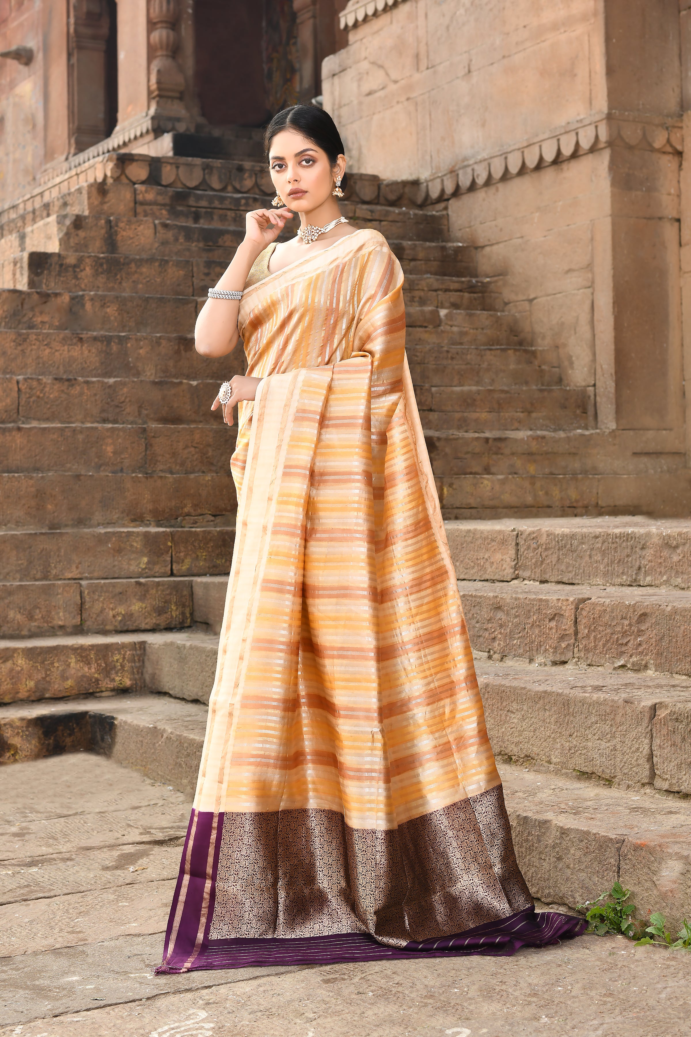 Pure Katan Silk Banarasi Handloom 'Rangkat' Saree Pure Katan Silk Banarasi Handloom 'Rangkat' Saree