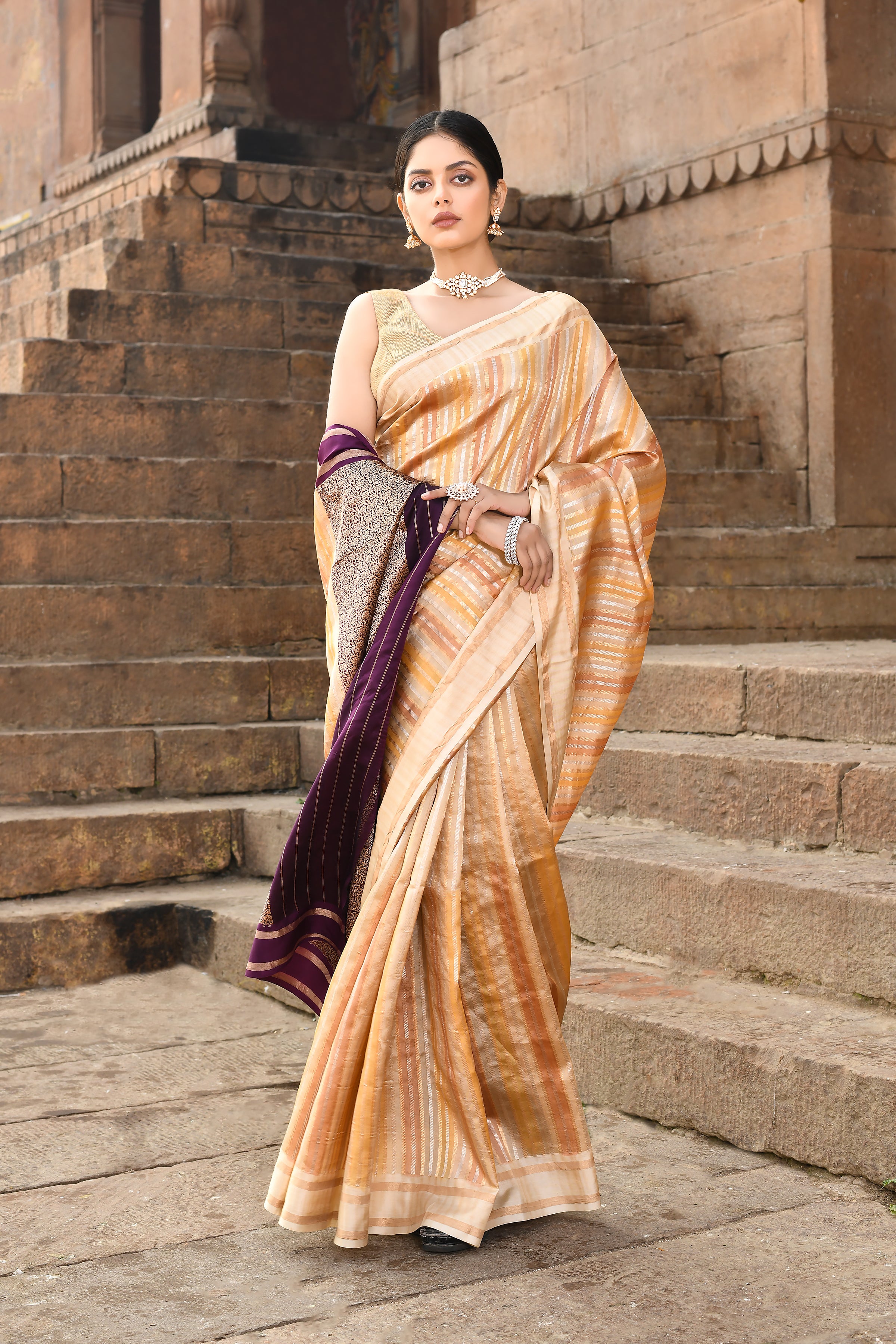 Pure Katan Silk Banarasi Handloom 'Rangkat' Saree Pure Katan Silk Banarasi Handloom 'Rangkat' Saree