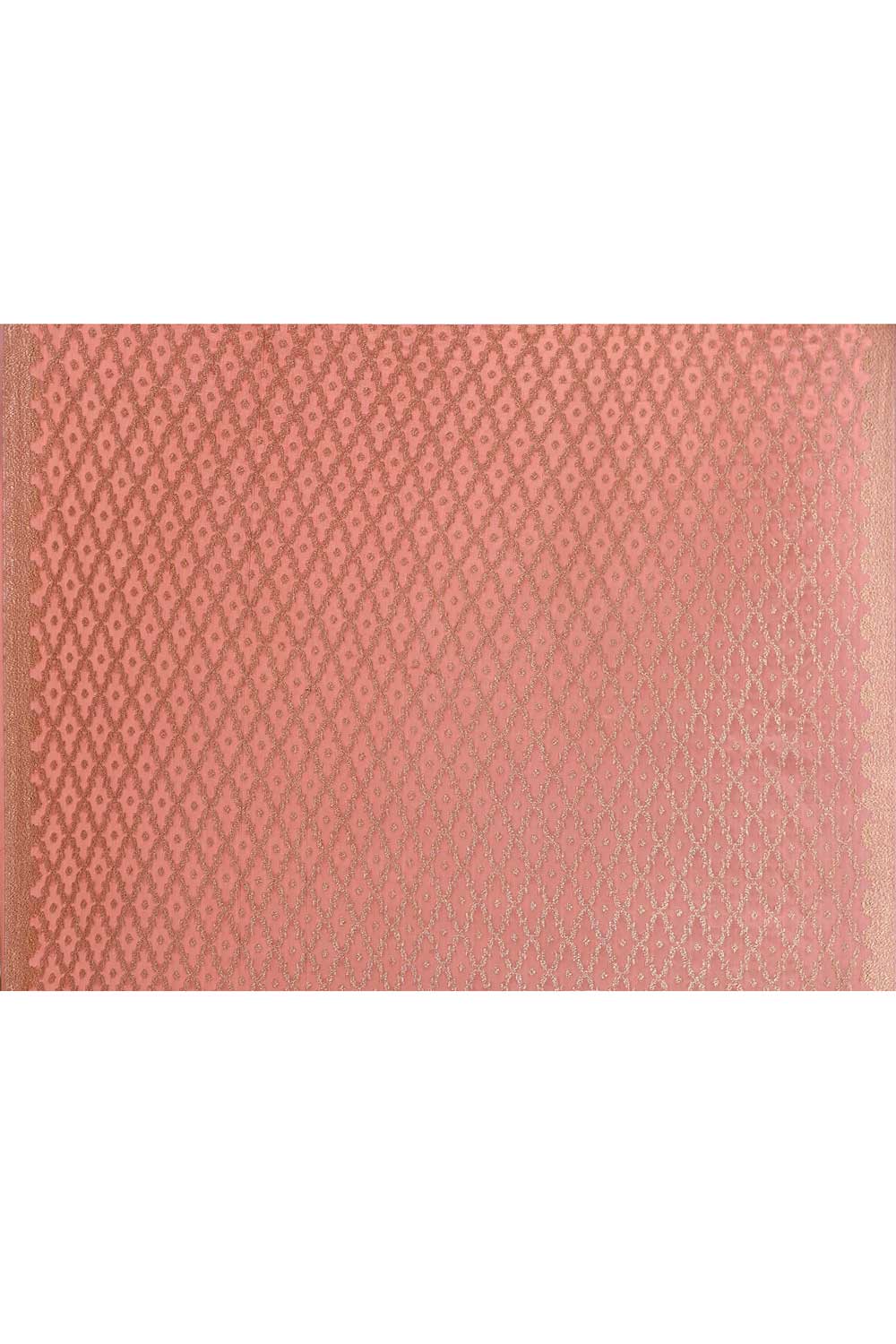 Old Rose Pink Pure Crepe Georgette Banarasi Handloom Silk Saree Old Rose Pink Pure Crepe Georgette Banarasi Handloom Silk Saree