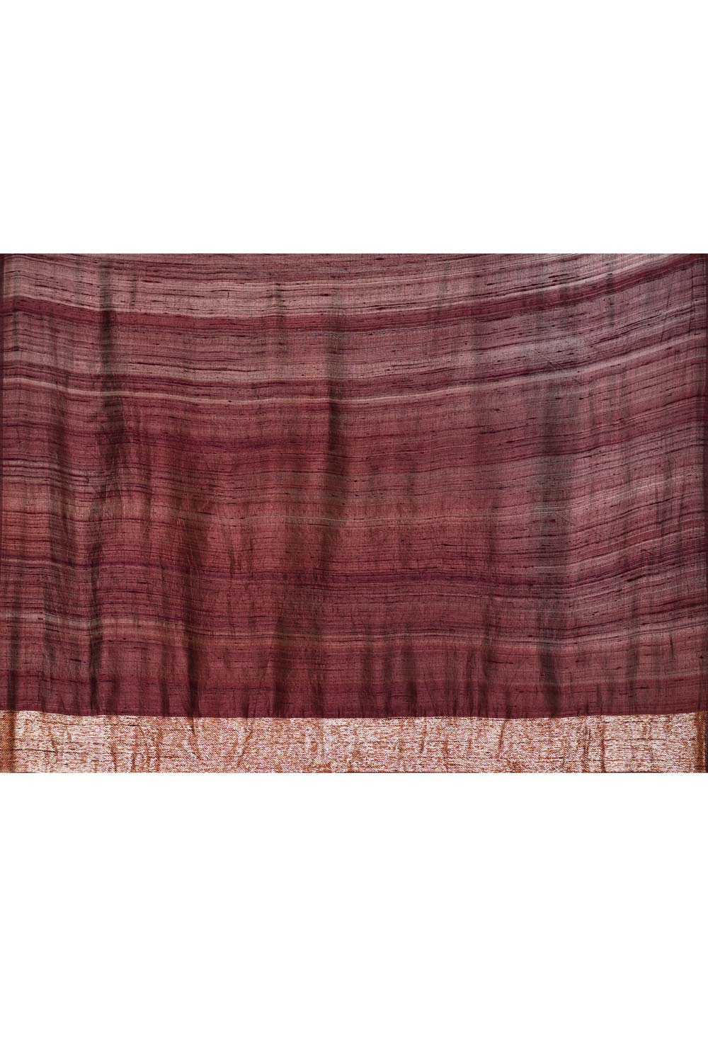 Cranberry Wine Pure Tussar Silk Banarasi Handloom Silk Saree Cranberry Wine Pure Tussar Silk Banarasi Handloom Silk Saree