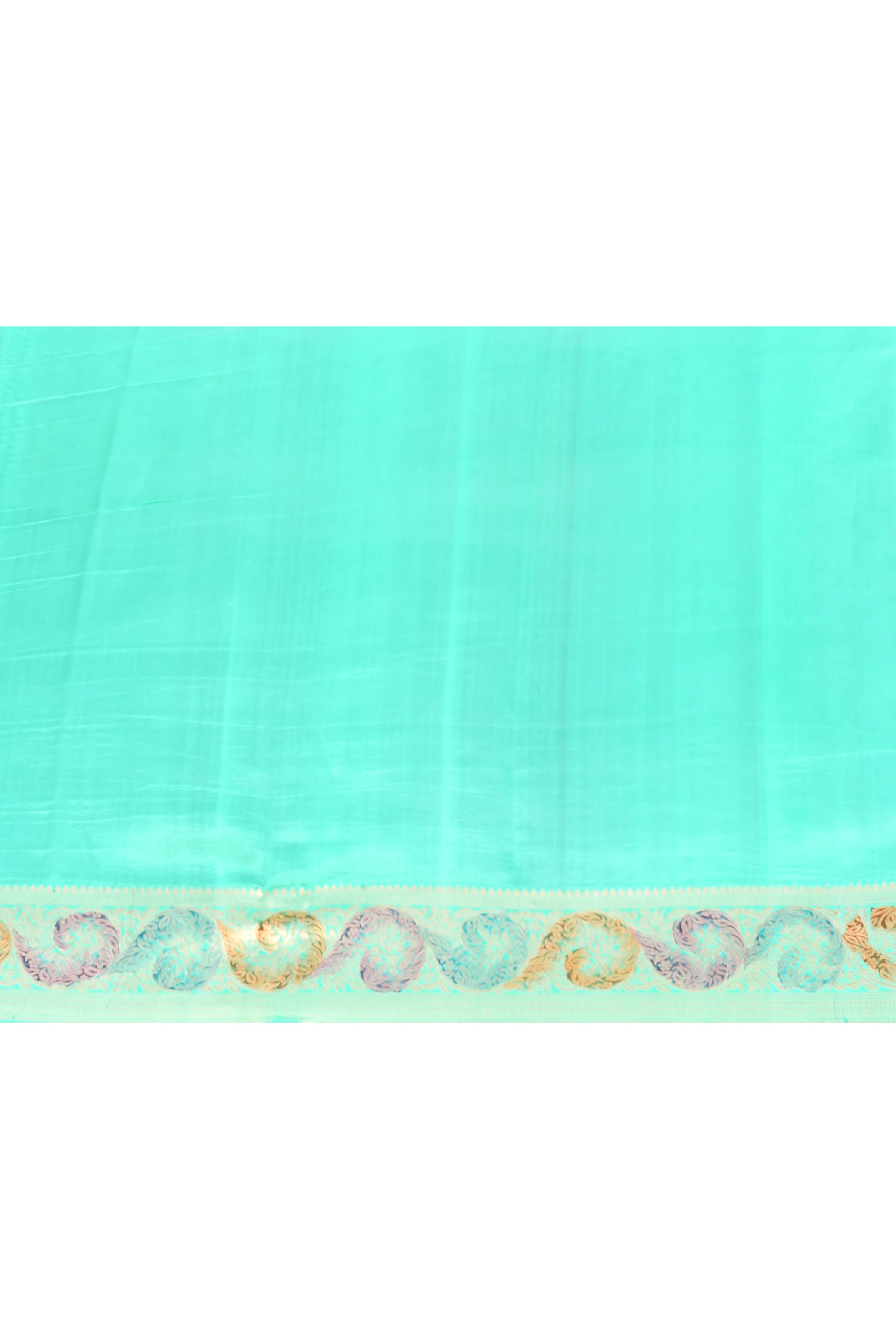 Bottle Green Pure Katan Silk Banarasi Handloom Saree With a Meenakari Border in Sea Green Bottle Green Pure Katan Silk Banarasi Handloom Saree With a Meenakari Border in Sea Green