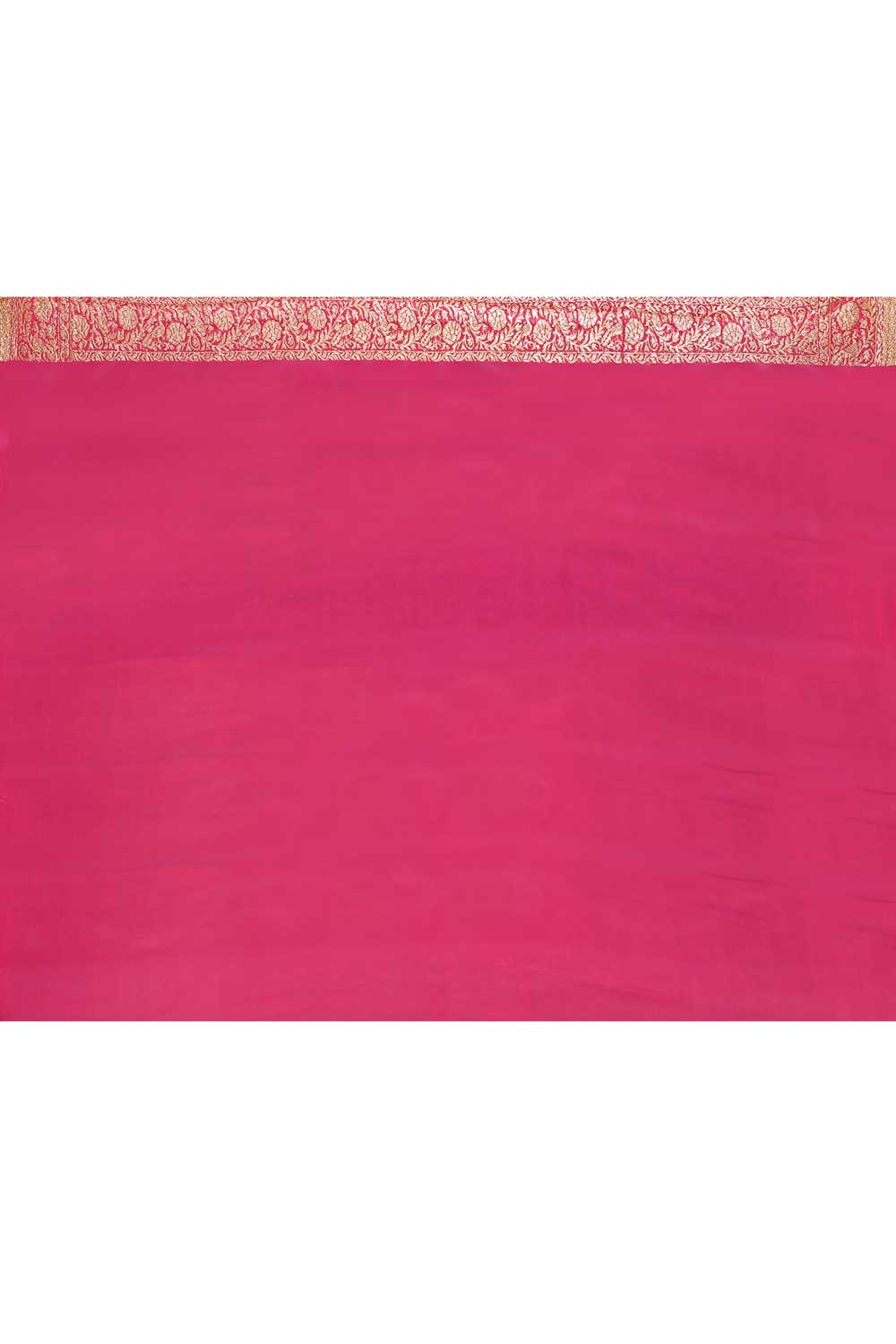 Rani Pink Banarasi Handloom Saree With Blouse Rani Pink Banarasi Handloom Saree With Blouse
