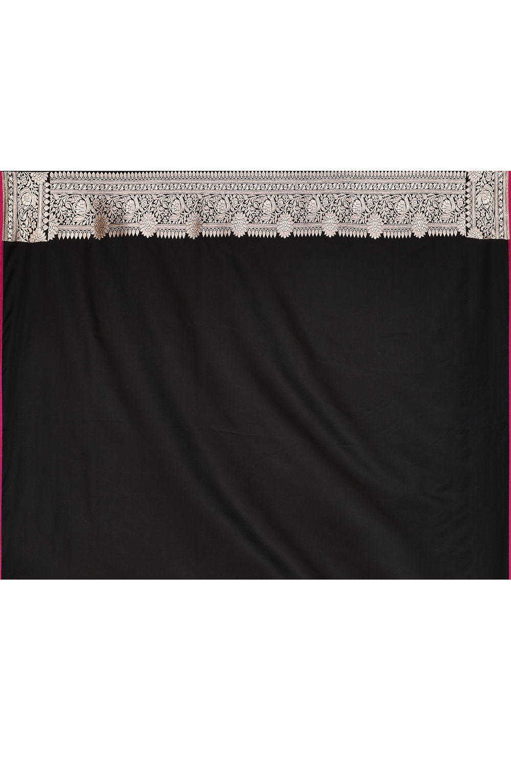 Midnight Black Semi Katan Mushru Satin  Banarasi Handloom Silk Saree Midnight Black Semi Katan Mushru Satin  Banarasi Handloom Silk Saree