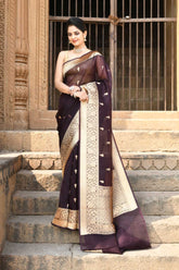 Pure Kora Organza Banarasi handloom Silk Saree