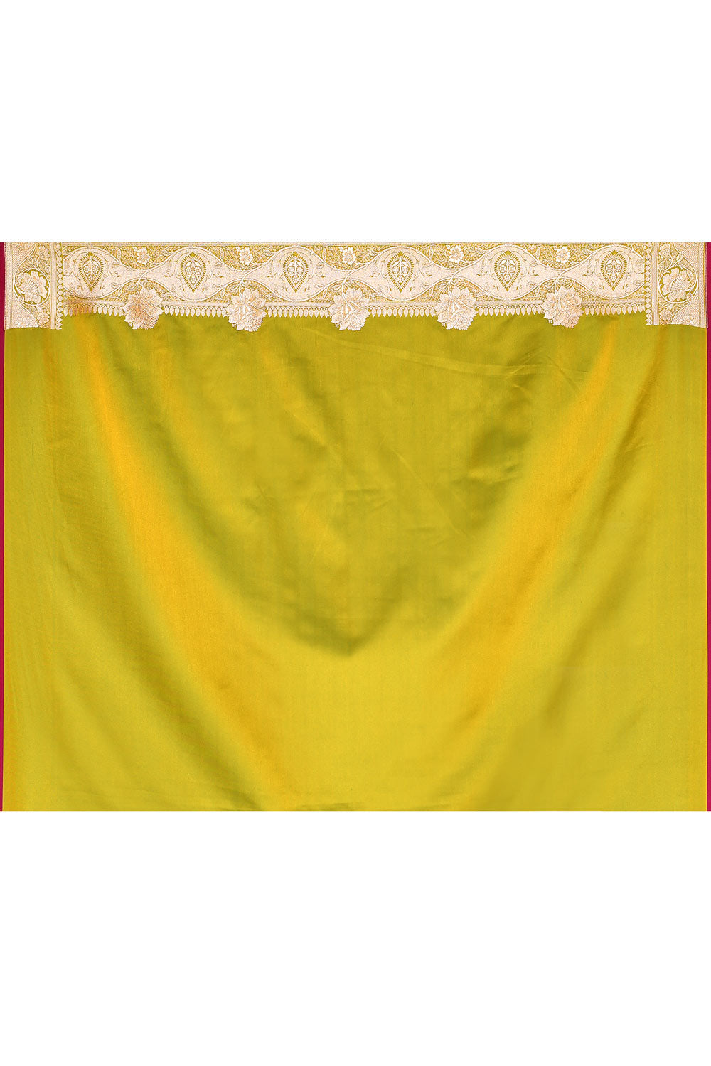 Mustard Green - Semi Katan Mushru Satin Banarasi Handloom Saree Mustard Green - Semi Katan Mushru Satin Banarasi Handloom Saree