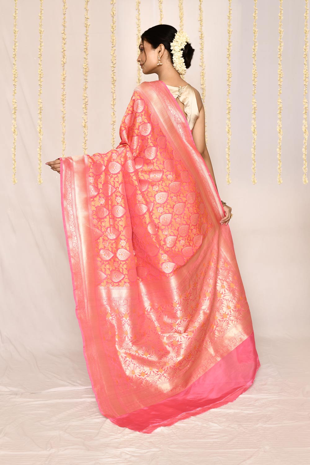 Baby Pink - Pure Katan Georgette Silk Banarasi Handloom Silk Saree Baby Pink - Pure Katan Georgette Silk Banarasi Handloom Silk Saree