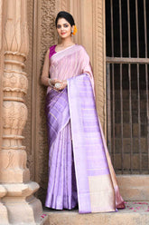 Dusty' Old Rose - Lilac Pink Silk Banarasi Handloom Saree
