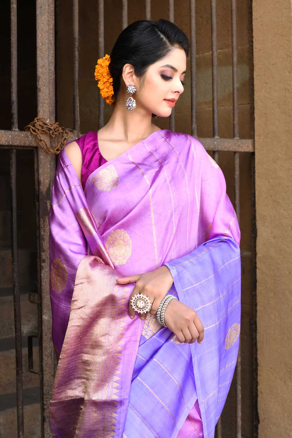 Lilac - Lavender Ombre PHandloom Saree Lilac - Lavender Ombre PHandloom Saree