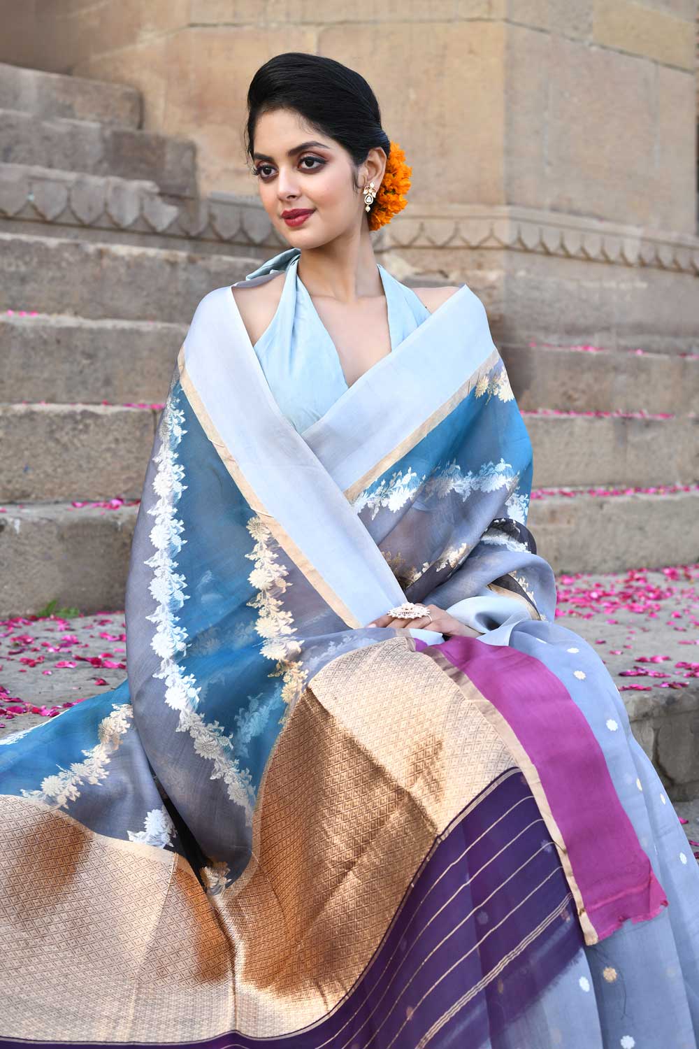 Rangakt Pure Kora Organza Banarasi Handloom Silk Saree Rangakt Pure Kora Organza Banarasi Handloom Silk Saree