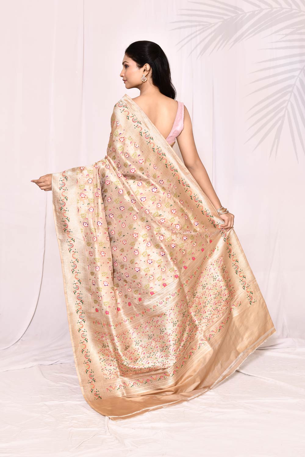Gold Tussar Pure Katan Silk Banarasi  Handloom Saree Gold Tussar Pure Katan Silk Banarasi  Handloom Saree