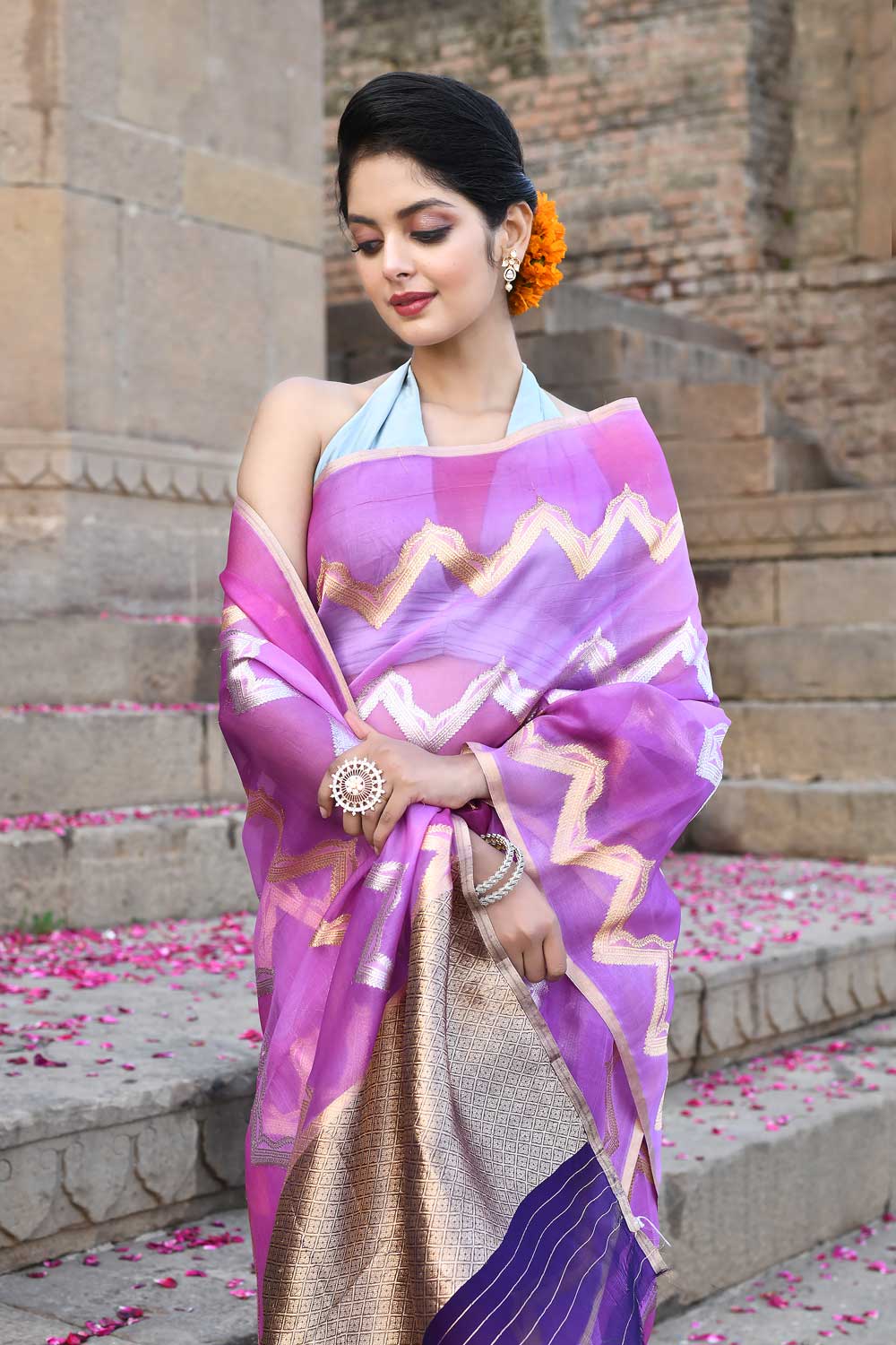 Rangakt Pure Kora Organza Banarasi handloom Silk Saree Rangakt Pure Kora Organza Banarasi handloom Silk Saree