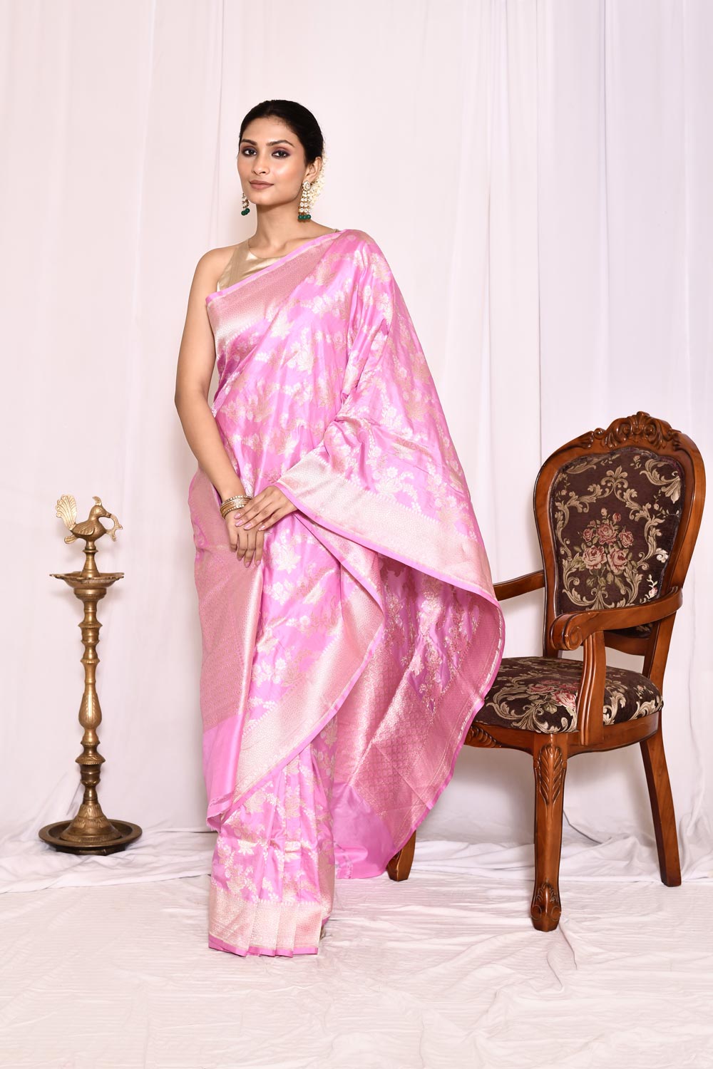 Lilac Pink Pure Katan Silk Banarasi Handloom Silk Saree Lilac Pink Pure Katan Silk Banarasi Handloom Silk Saree