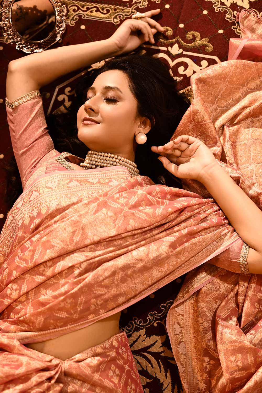 Pastel Pink Banarasi Tissue Handloom Sarees Pastel Pink Banarasi Tissue Handloom Sarees