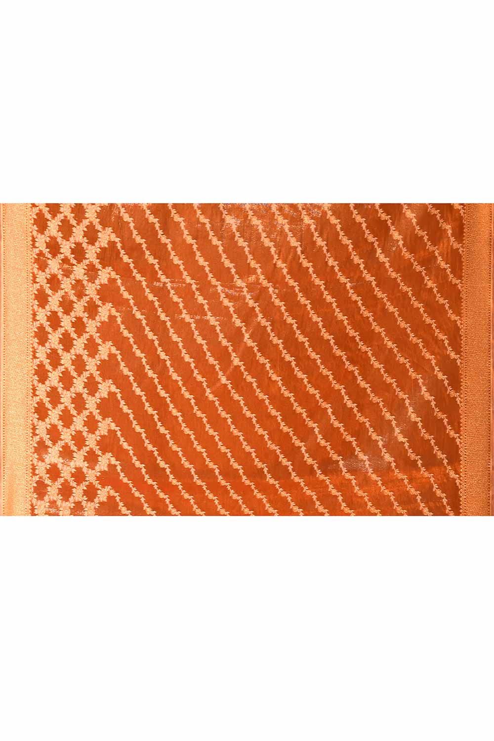 Coral Peach Banarasi Tissue Handloom Saree Coral Peach Banarasi Tissue Handloom Saree