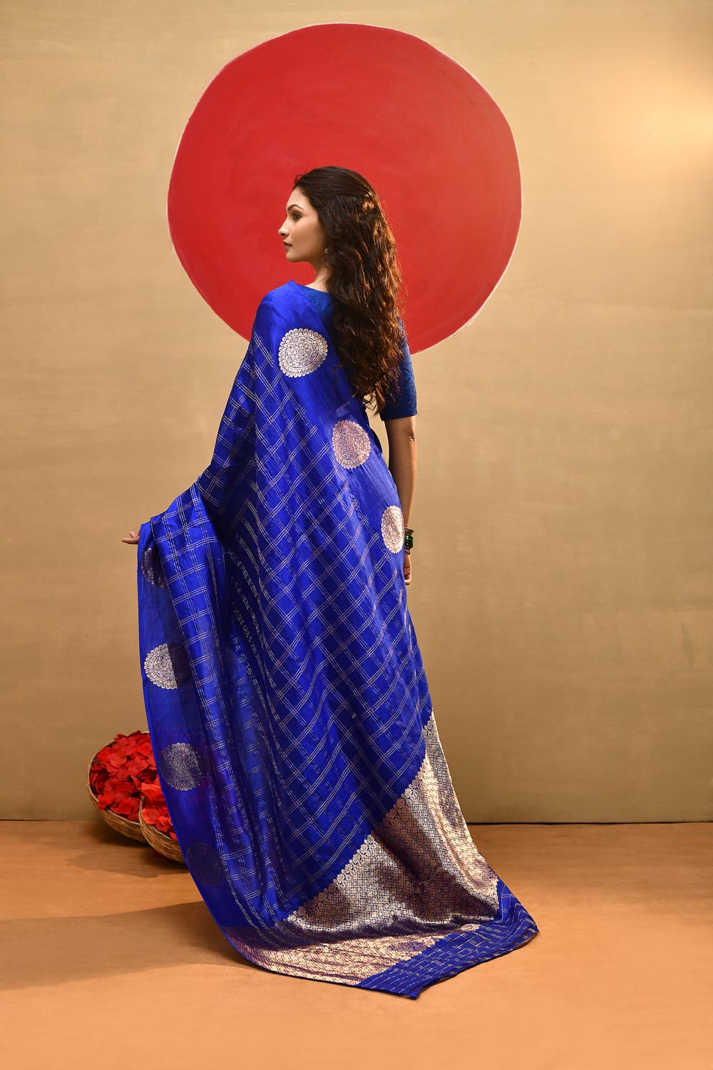 'Navyara' Royal Blue Pure Katan Silk Kadhua Banarasi Handloom Saree 'Navyara' Royal Blue Pure Katan Silk Kadhua Banarasi Handloom Saree