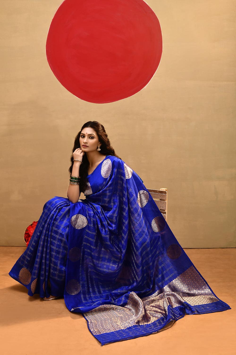 'Navyara' Royal Blue Pure Katan Silk Kadhua Banarasi Handloom Saree 'Navyara' Royal Blue Pure Katan Silk Kadhua Banarasi Handloom Saree