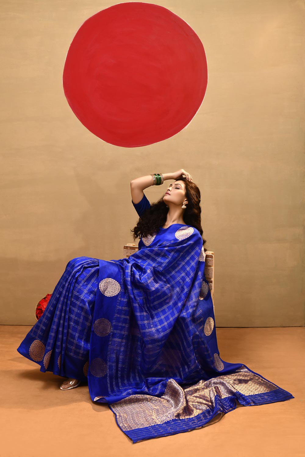 'Navyara' Royal Blue Pure Katan Silk Kadhua Banarasi Handloom Saree 'Navyara' Royal Blue Pure Katan Silk Kadhua Banarasi Handloom Saree