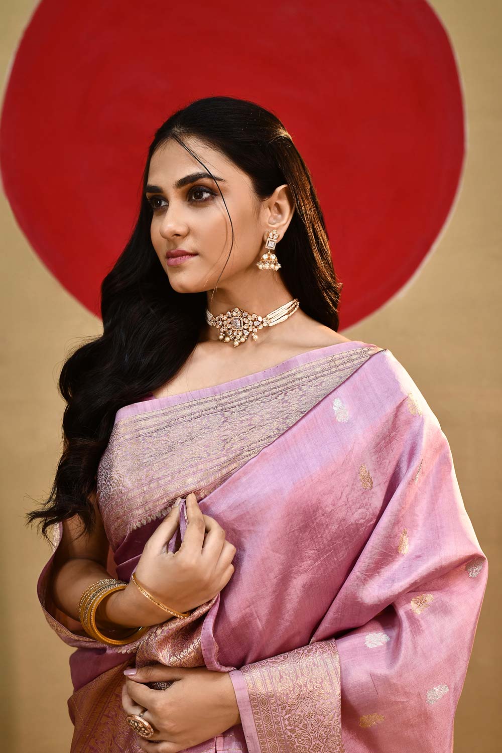 'Roop' Lilac Pure Katan Banarasi Handloom Saree 'Roop' Lilac Pure Katan Banarasi Handloom Saree