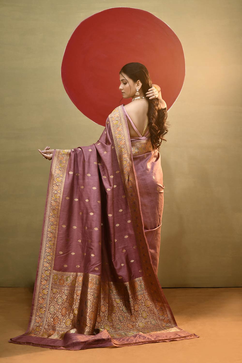 Lilac Pure Katan Silk kadhua Meenakari Banarasi Handloom Saree Lilac Pure Katan Silk kadhua Meenakari Banarasi Handloom Saree