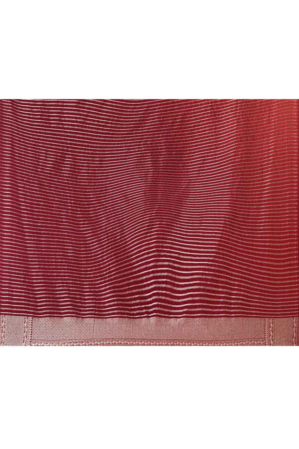 'Hunar' Cherry Wine Mushru Satin Meenakari Banarasi Handloom Saree 'Hunar' Cherry Wine Mushru Satin Meenakari Banarasi Handloom Saree