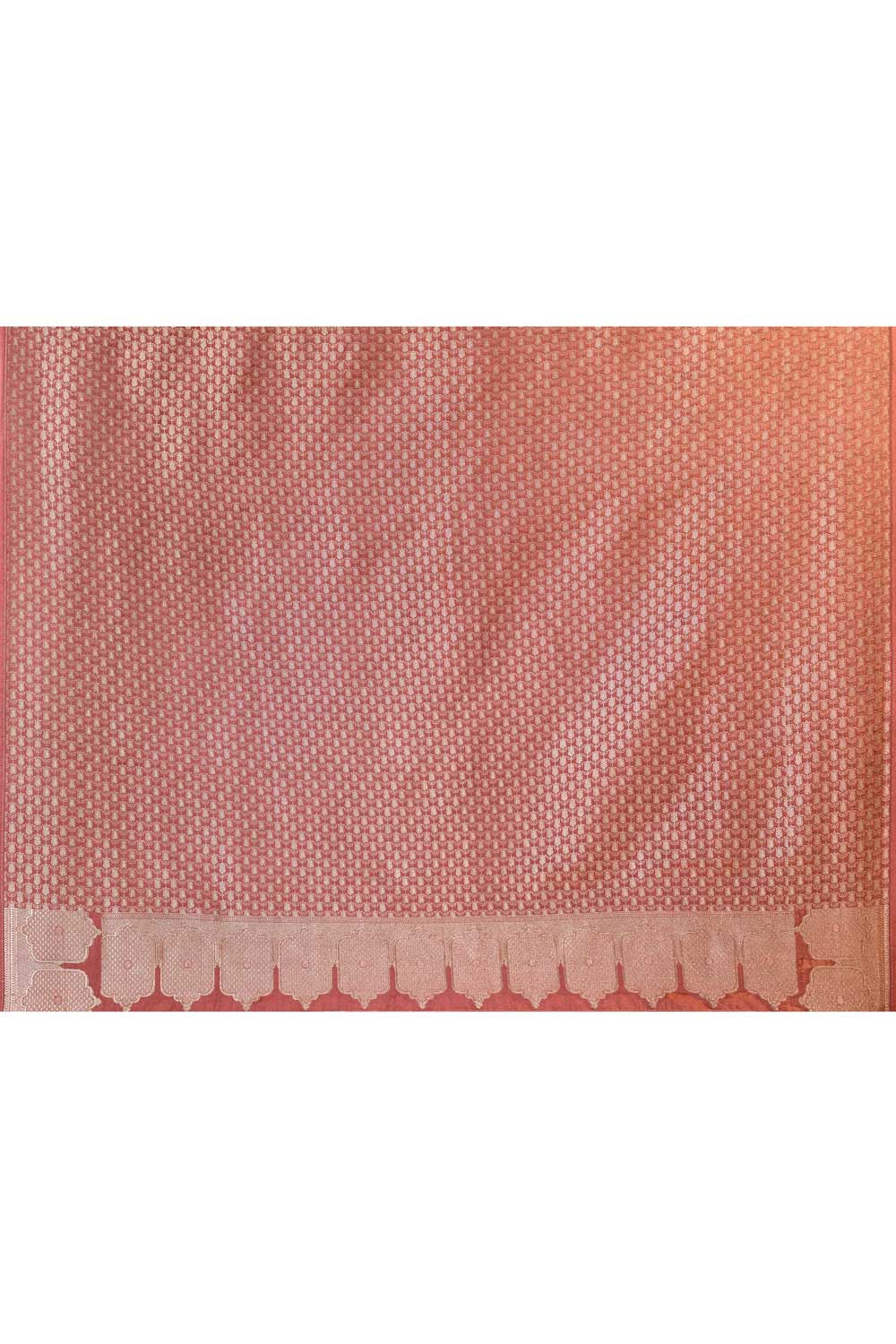 'Gul' Earthy Rose Mushru Satin Banarasi Handloom Saree 'Gul' Earthy Rose Mushru Satin Banarasi Handloom Saree