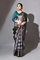 Rangkat Pure Kota Check Banarasi Handloom Saree