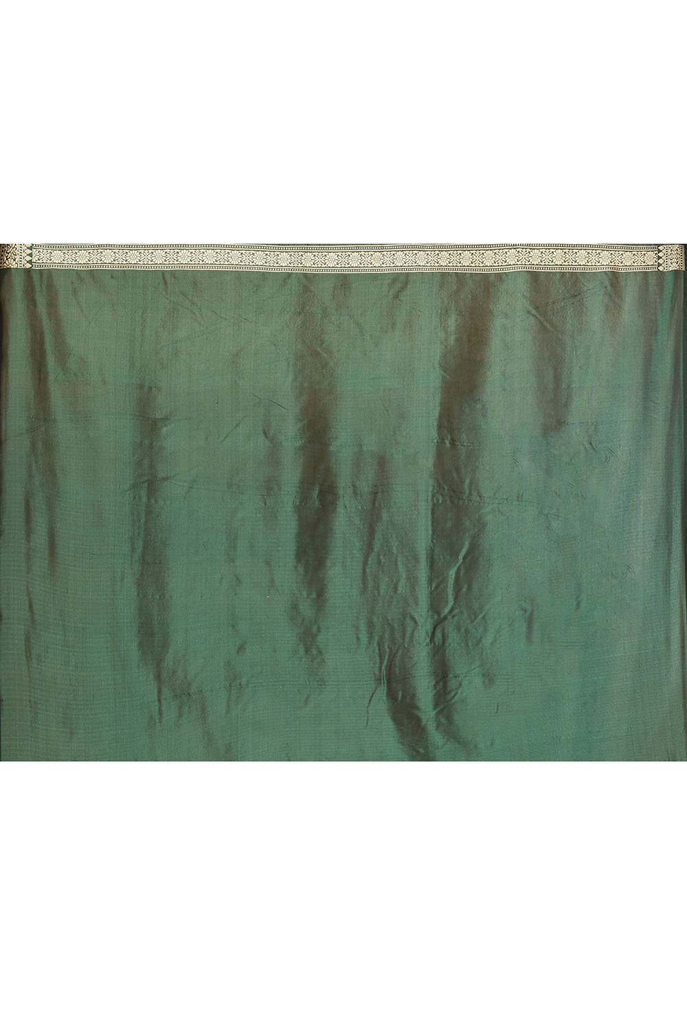 'Modern Elegance' Bottle Green Pure Katan Silk Banarasi Handloom Saree 'Modern Elegance' Bottle Green Pure Katan Silk Banarasi Handloom Saree